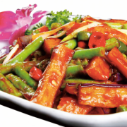 长豆角烧茄子 Wok-tossed Green Beans with Eggplants