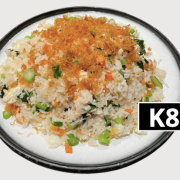 阔少炒饭 (瑶柱菜⼼蛋⽩炒饭） Fried Rice w/ Dried Scallop, Egg White, Diced Choy Sum &amp;amp; Carrots